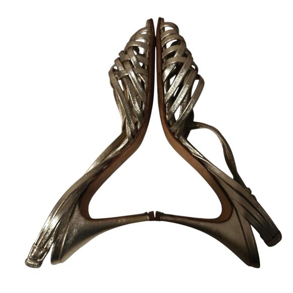 Vintage Gold Luca Luca Strappy Heels sz 36 - Picture 5 of 8